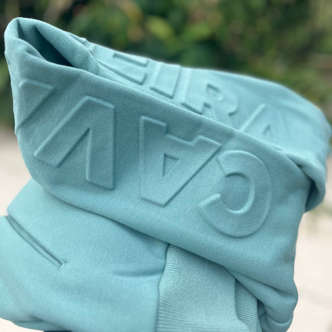 Luxe Embossed Cavaleira Hoodie Aqua