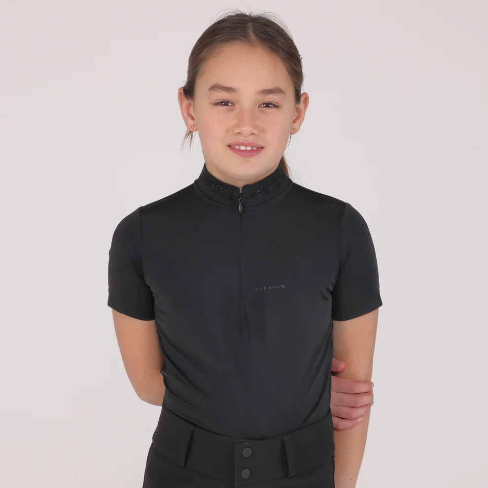 Aubrion Optima GX Show Shirt - Young Rider - Black