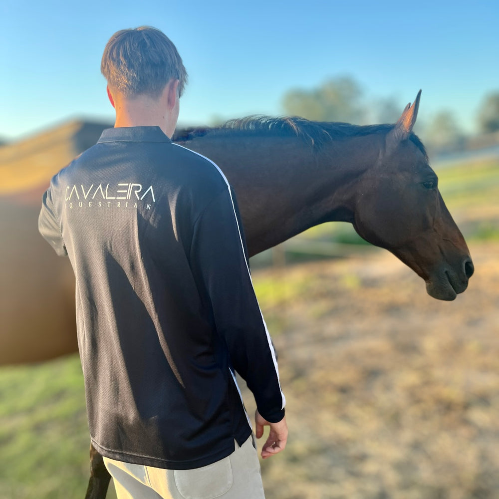 Men’s Long Sleeved Polo Shirt Navy
