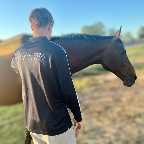 Men’s Long Sleeved Polo Shirt Black