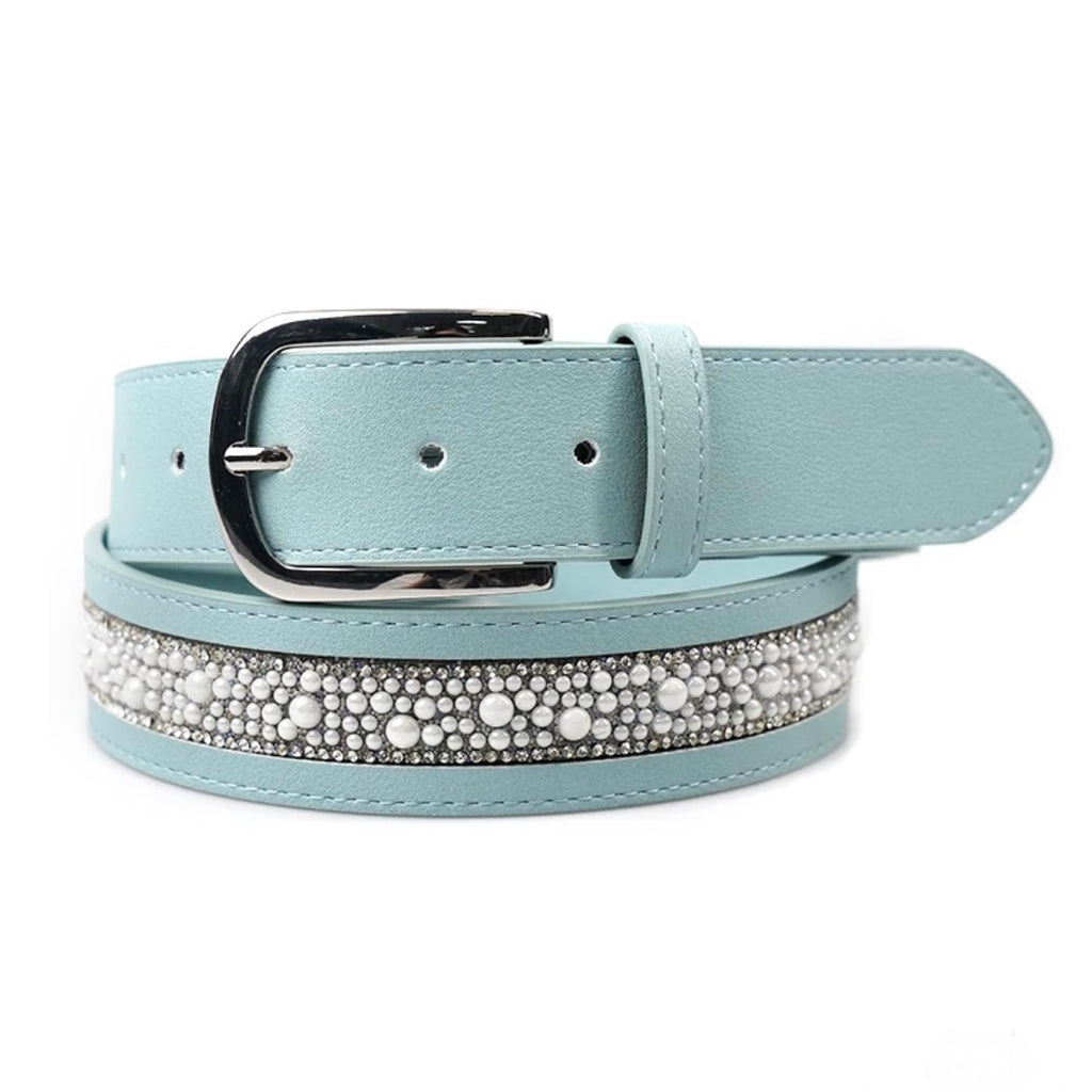 Aqua blue pearl belt
