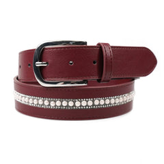 Elegant Equestrian Belt - Maroon Pearl