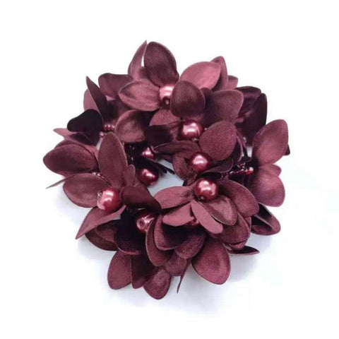 Flower Bead Bun Scrunchie