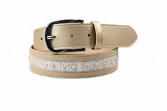 Elegant Equestrian Belt - Gold Wide Pearl