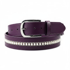 Elegant Equestrian Belt - Dark Purple Pearl