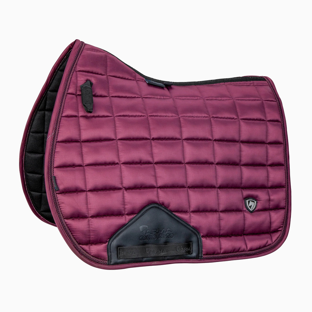 Black Cherry Jump Saddle Pad quilted saddlecloth on a white background