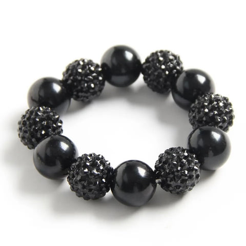 Jumbo Black Pearl Rhinestone Hair Tie