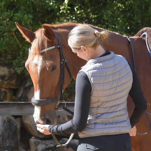 Ultra-Light Quilted Riding Vest in Silver Grey
