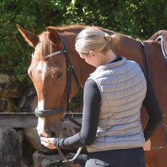 Ultra-Light Quilted Riding Vest in Silver Grey