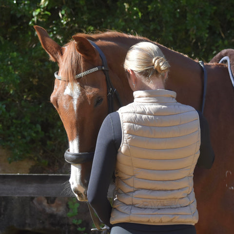 Ultra-Light Quilted Riding Vest in Caramel