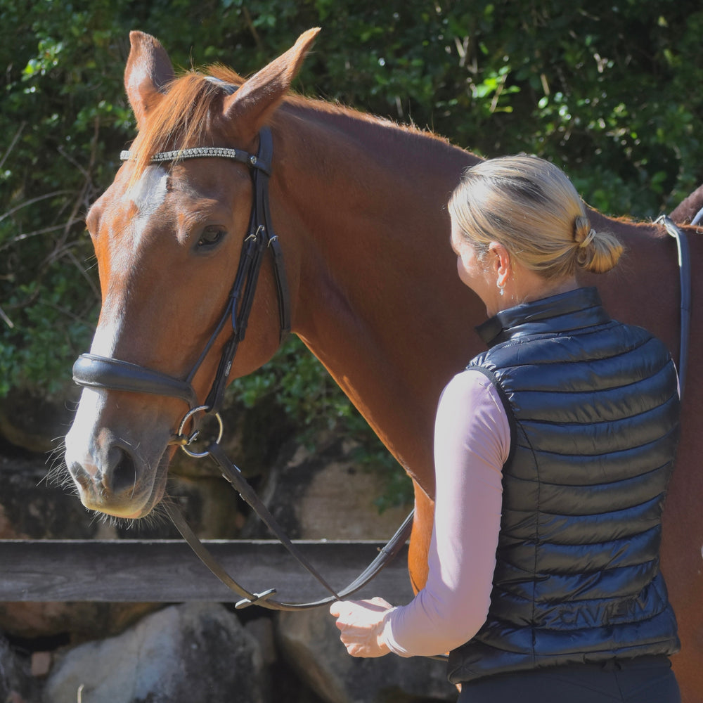 Ultra-Light Quilted Riding Vest in Black