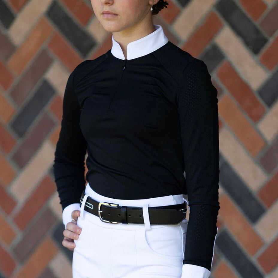 Equestrian-black-long-sleeve-competition-shirt