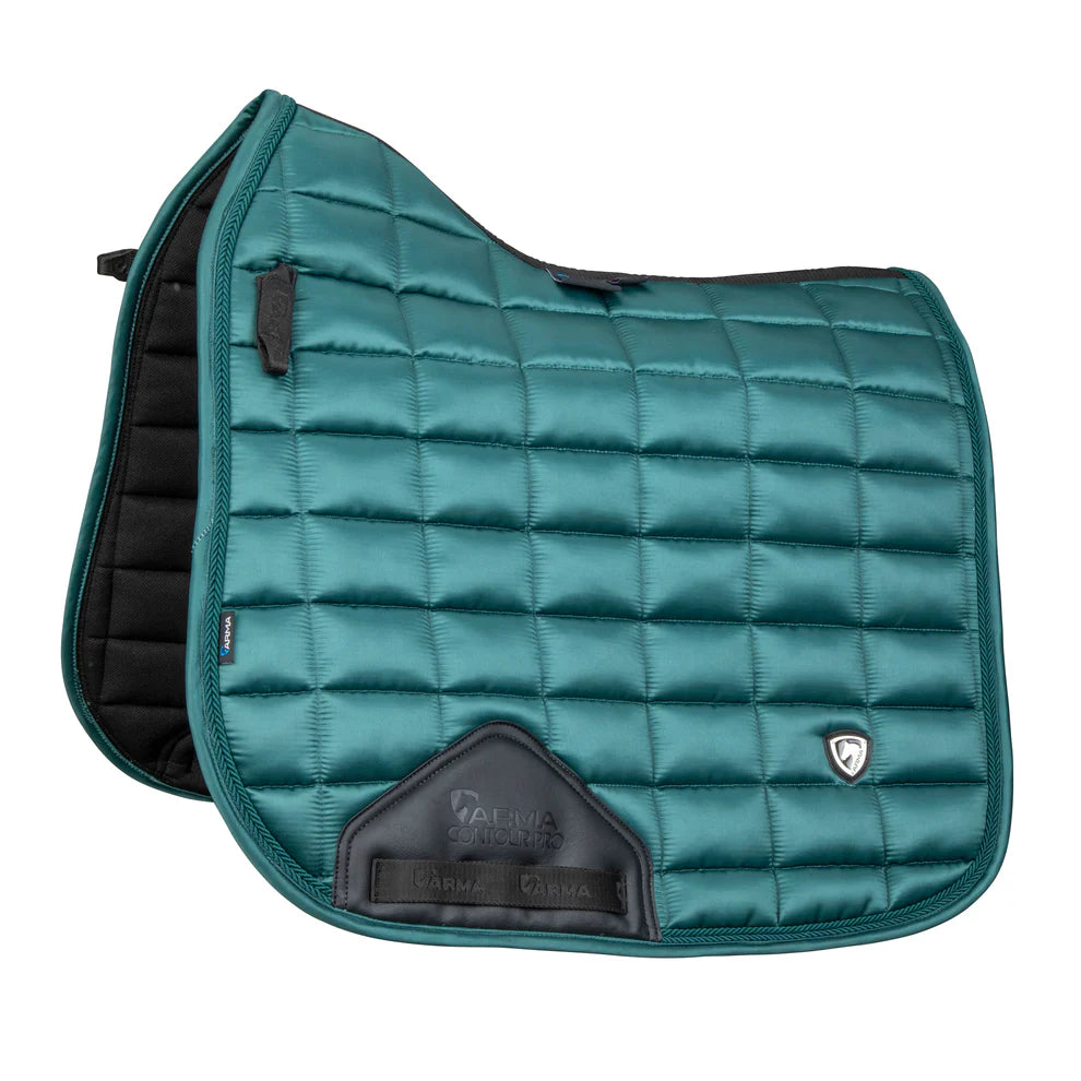Green quilted dressage full size saddle pad 