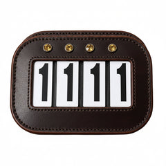 HAVANNA BROWN Leather Saddle Pad Number Holders - 4 number PAIR (TWO)