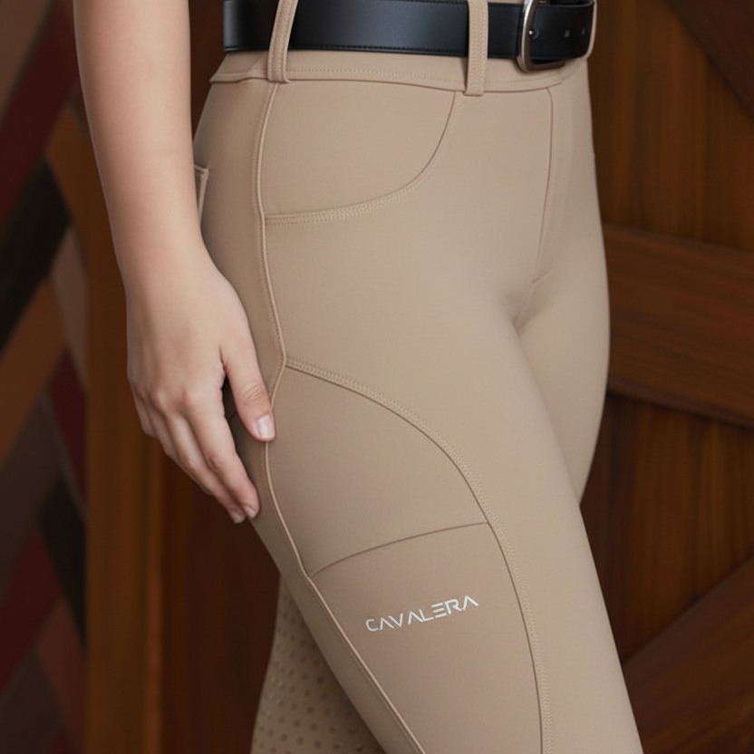 Ladies Everyday Riding Tights Beige