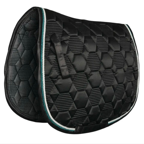 Lettia Honeycomb Collection Black AP Saddle Pad Full