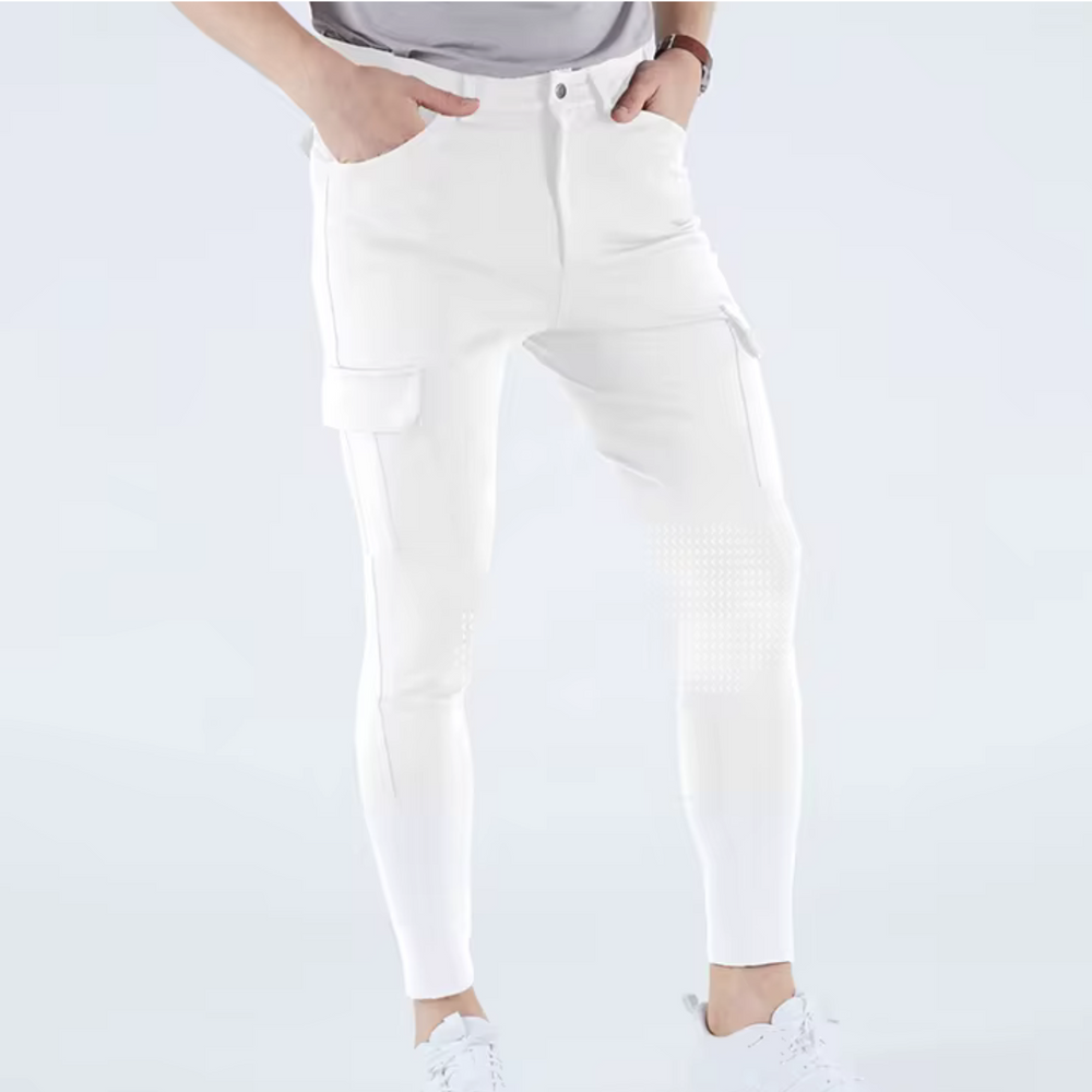Men's Cargo Pocket Riding Tights White