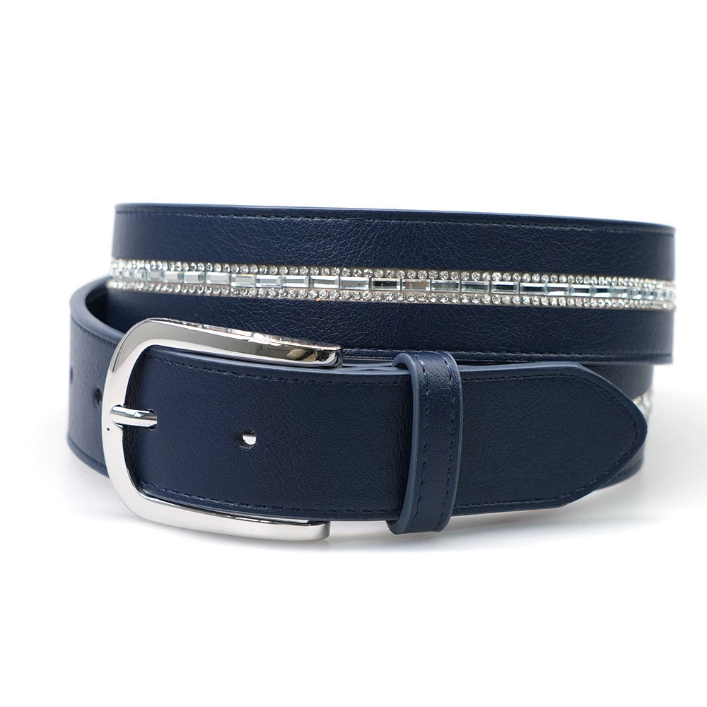 Limited Edition Equestrian Belt - Midnight Navy Crystal Clear