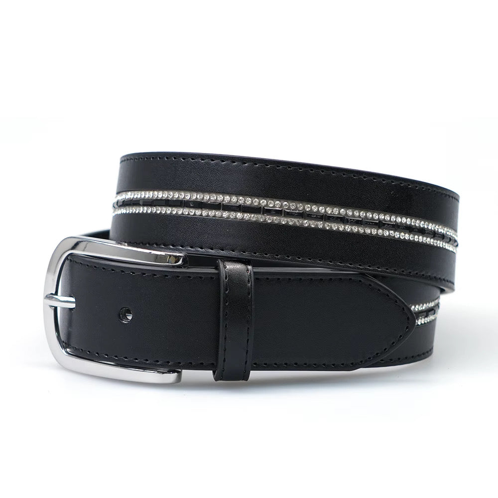 Limited Edition Equestrian Belt - Nero Black Crystal