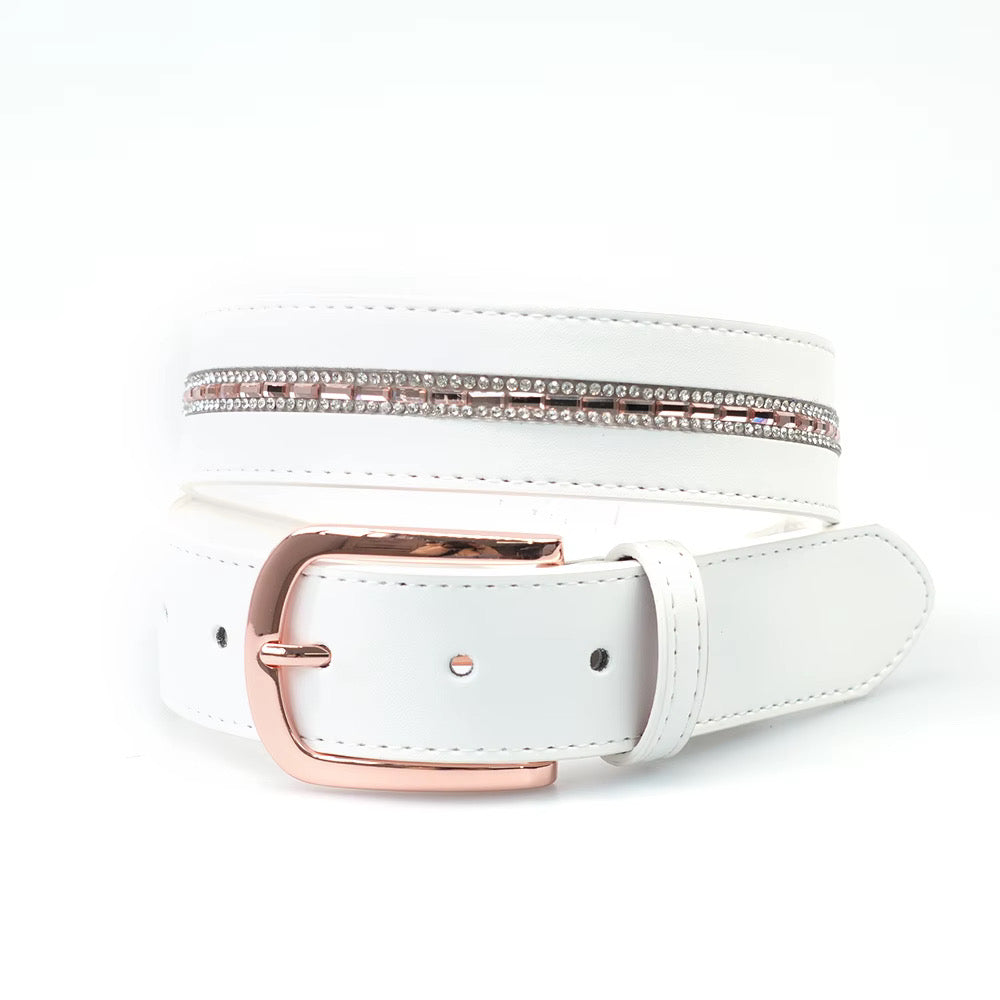Limited Edition Equestrian Belt - Snow White Crystal Rose
