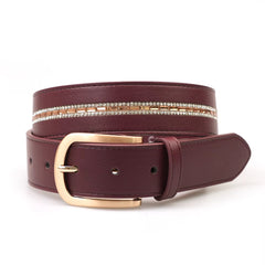 Limited Edition Equestrian Belt - Burgundy Crystal Gold