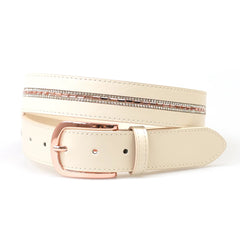 Limited Edition Equestrian Belt - Ivory Crystal Rose