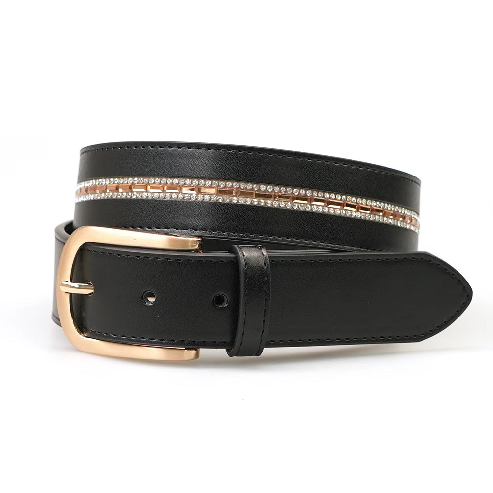 Limited Edition Equestrian Belt - Nero Black Crystal Gold
