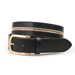 Limited Edition Equestrian Belt - Nero Crystal Gold