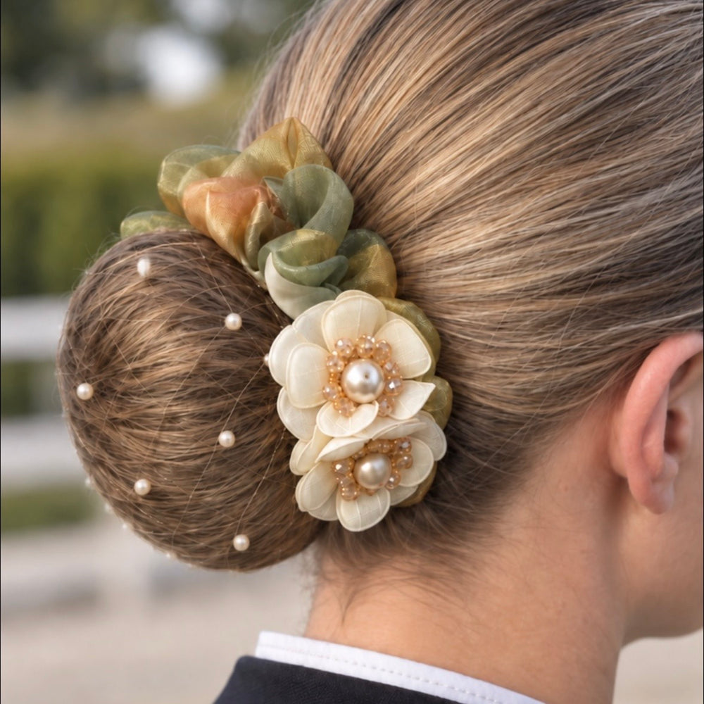 Organza Flower Scrunchie