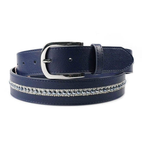 Elegant Leather Belt - Navy
