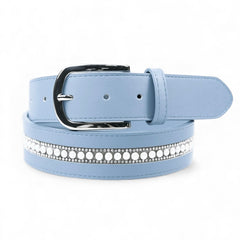 Elegant Equestrian Belt - Competition Blue Pearl