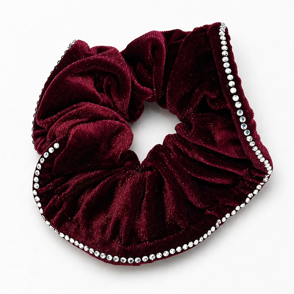 Maroon Velvet Scrunchie with Diamante