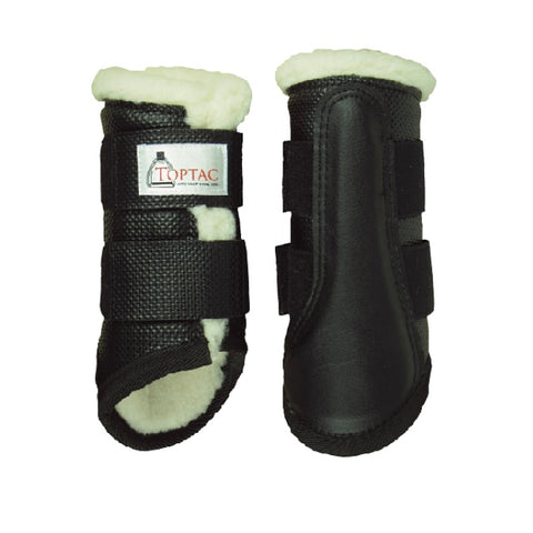 Faux Fur Tendon Boot Black