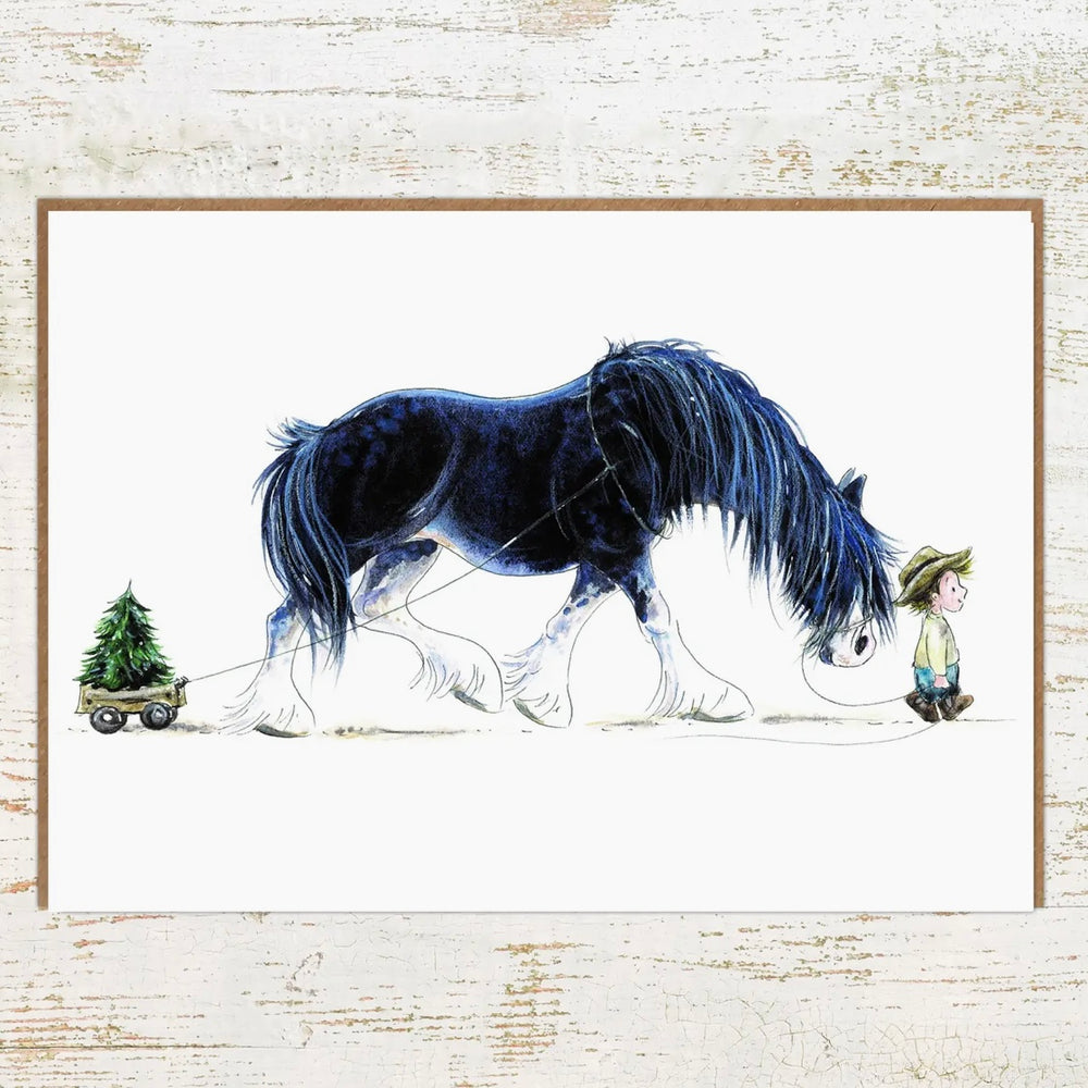 All Ye Faithful Christmas Card - Heavy Horse Holiday Card by Pony Nut Gifts