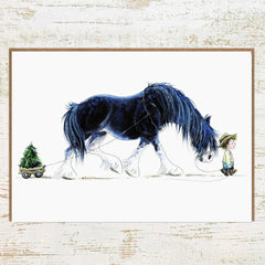 All Ye Faithful Christmas Card - Heavy Horse Holiday Card by Pony Nut Gifts