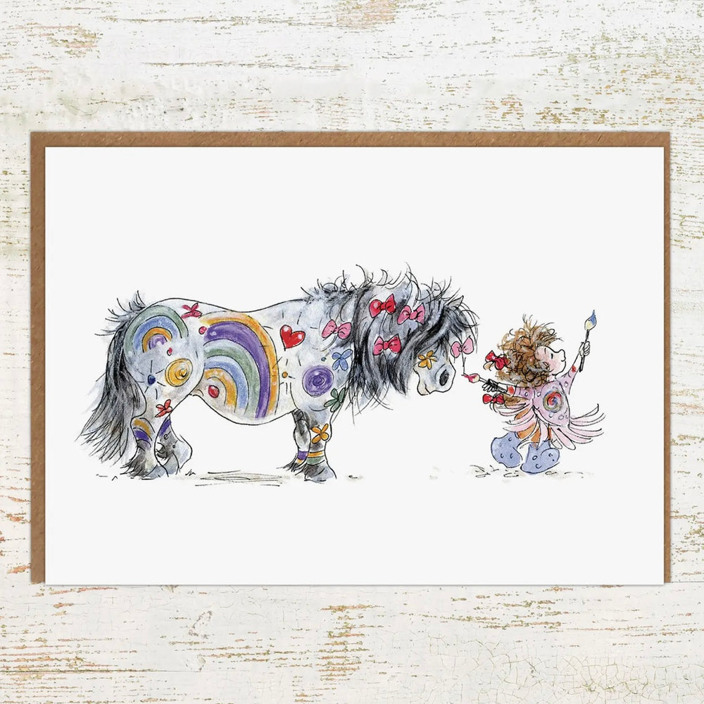 Painted Pony - Pony and Child Greeting Card / Birthday Card by Pony Nut Gifts