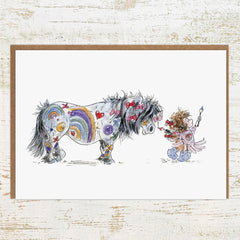 Painted Pony - Pony and Child Greeting Card / Birthday Card by Pony Nut Gifts
