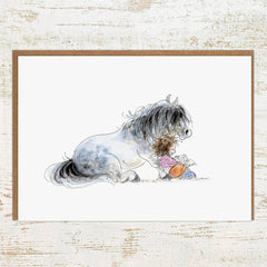 Storytime - Pony and Child Greeting Card / Birthday Card by Pony Nut Gifts