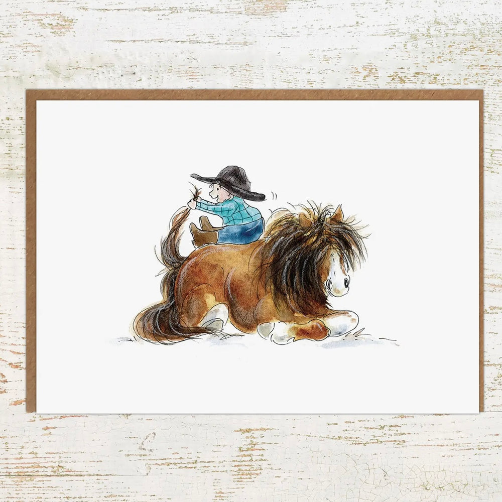 Pony Up - Pony and Child Greeting Card / Birthday Card by Pony Nut Gifts