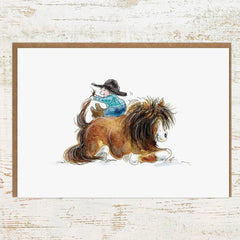 Pony Up - Pony and Child Greeting Card / Birthday Card by Pony Nut Gifts