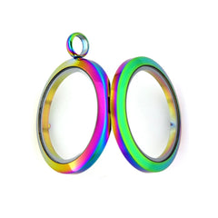 Keepsake Locket 30mm Rainbow Magnetic Closure