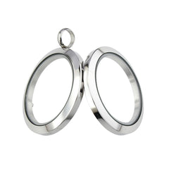 Keepsake Locket 30mm Silver Magnetic Closure