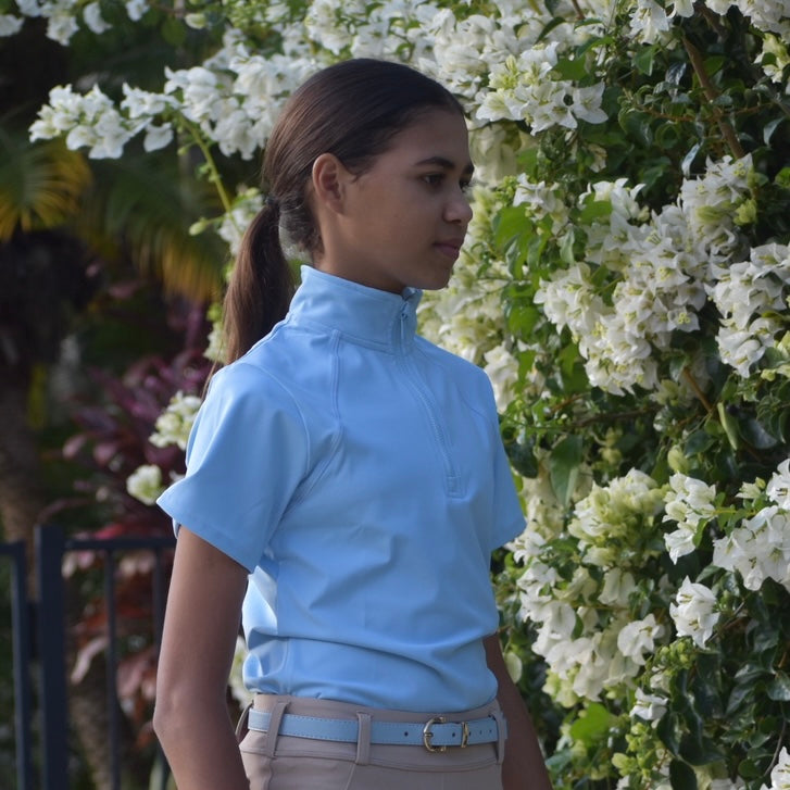 Ladies Everyday Short Sleeve Base Layer Light Blue