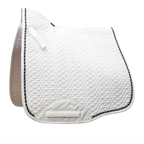 Kieffer Saddle Pad Dressage White (black trim) Full