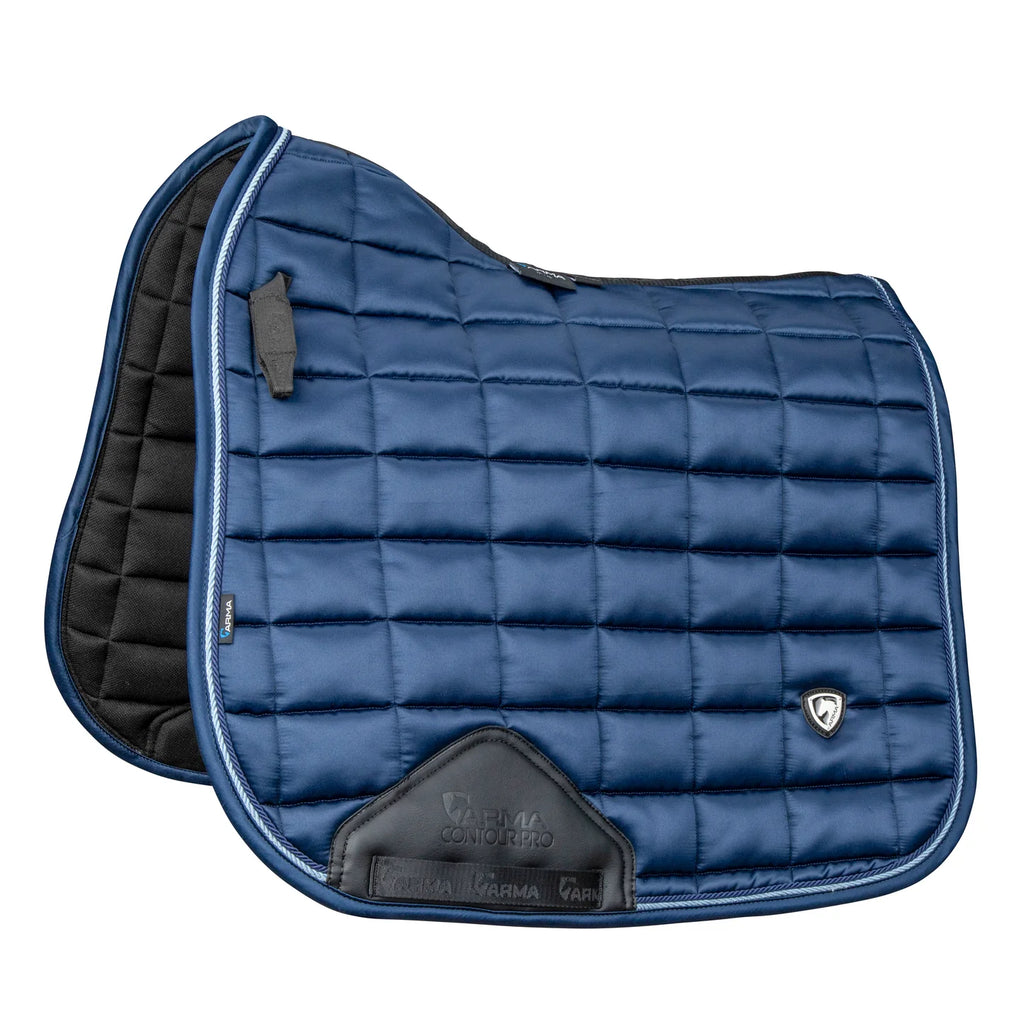 Navy blue quilted dressage saddle pad 