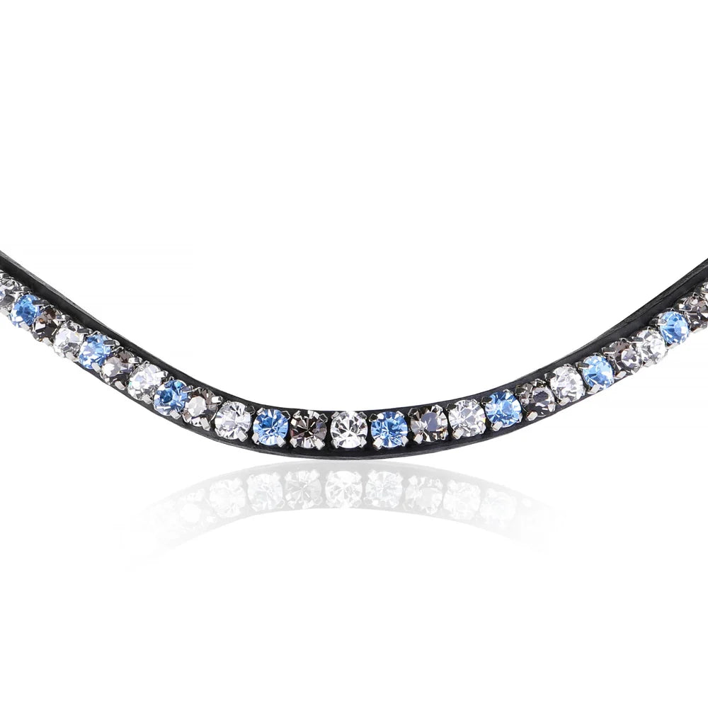 Lumiere Equestrian Ocean Browband - Black Leather