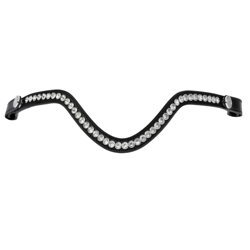 Black browband with crystals on a white background