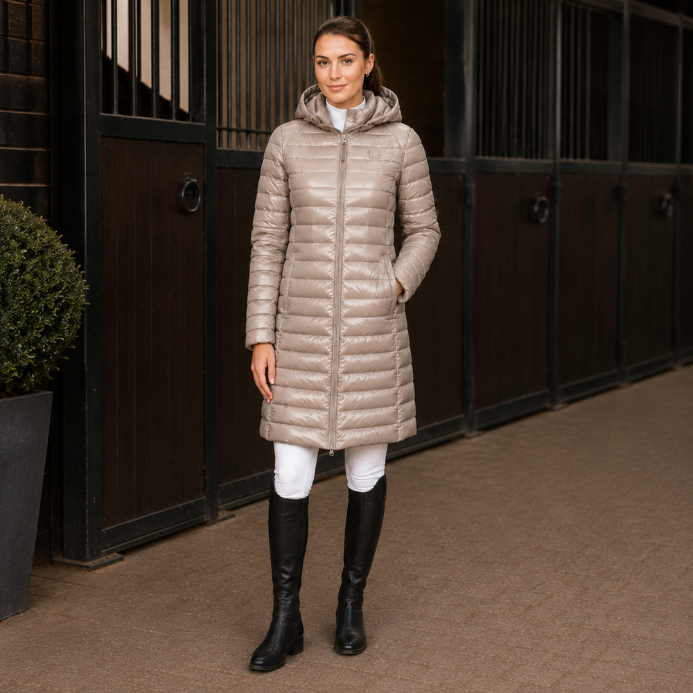 Ultra Light Equestrian Puffer Coat Caramel