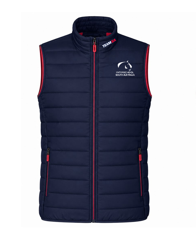 TEAM SA RIDERS ONLY Quilted Riding Vest INTERSCHOOL SA PRE ORDER SHIPS IN SEPTEMBER