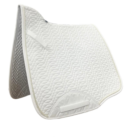 Kieffer Saddle Pad Dressage White Full (champagne trim)